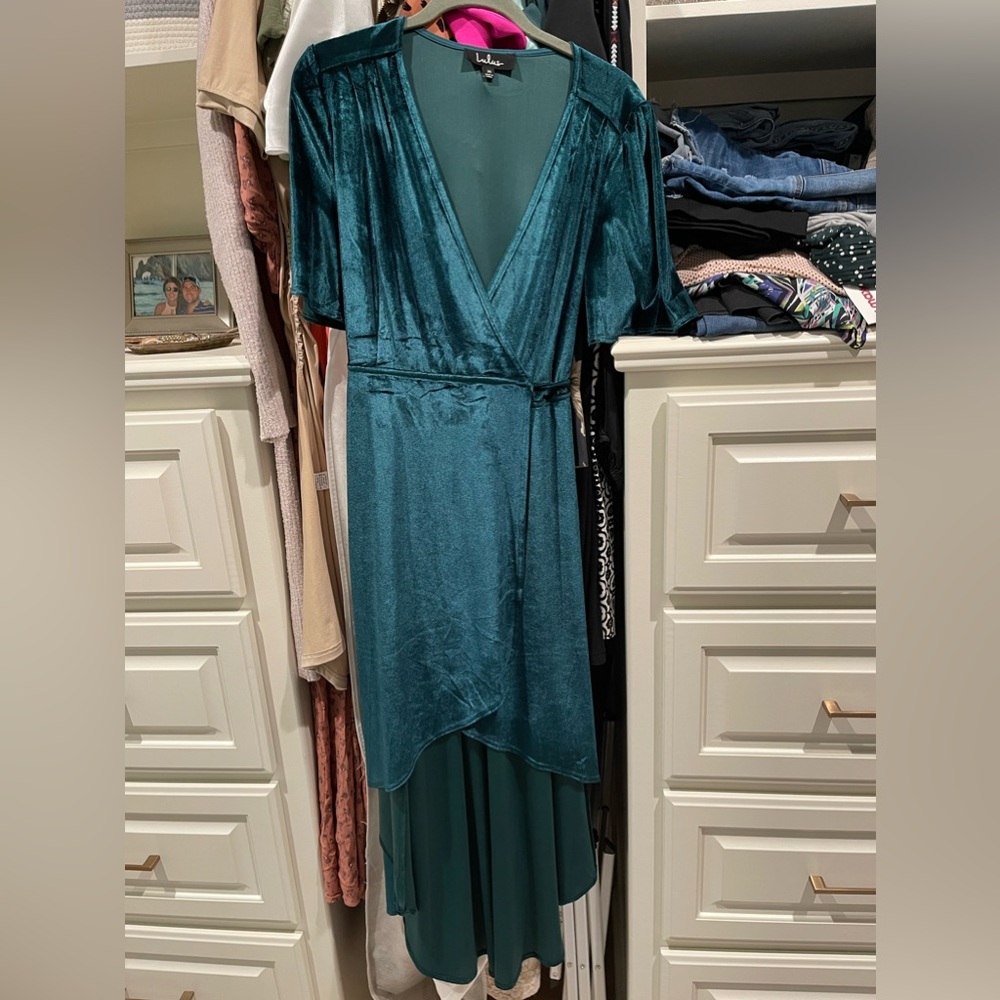 Velvet wrap dress